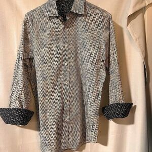 Men’s formal dress collared button up shirt -Bugatchi Shaped Fit